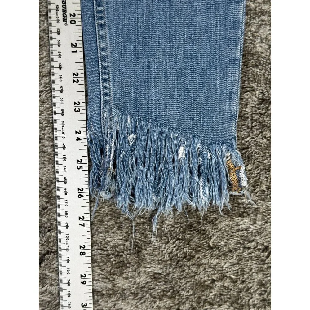 Free People Great Heights Frayed Skinny Jeans Sz 25